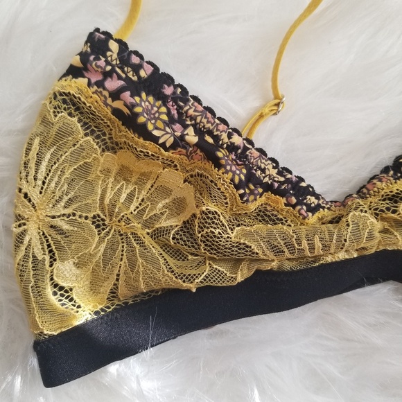 Free People Pull On Floral and Yellow Lace Bra - Picture 3 of 7